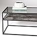 Walker Edison Modern Reversible Shelf Rectangle Coffee Table Living Room Accent Ottoman Storage Shelf, 40 Inch, Marble and Concrete