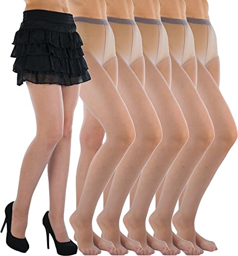 Image of ToBeInStyle Women's Pack of 6 Sheer Solid 100% Nylon Pantyhose