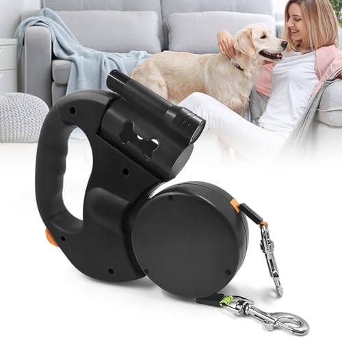 Laisse rétractable antichoc chiot avec lumière LED pour sécuriser les sorties de nuit - 4