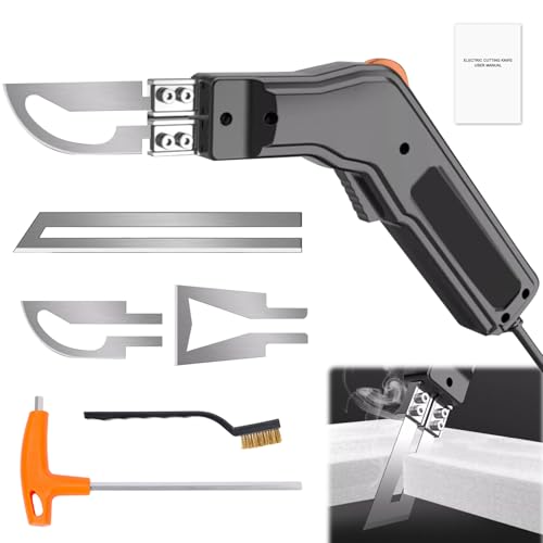 Hot Knife, Hot Foam Cutter,280W Foam Cutter Electric, 0-550℃ Polystyrene Cutting Tool, Portable Hot Knife with 3 Blades for Sponge/EPS/EPP/KT Board/EVA/PU/Fabric/Rubber
