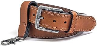 Winchester Concealed Carry Belt CCW, 14 Oz Full Grain Leather Tactical Gun Belt, 1 1/2 Inch Wide Tan + Keychain Ring, Tan, X-Large