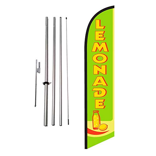 Lemonade Advertising Feather Banner Swooper Flag Sign With Flag Pole Kit And Ground Stake #TOP4