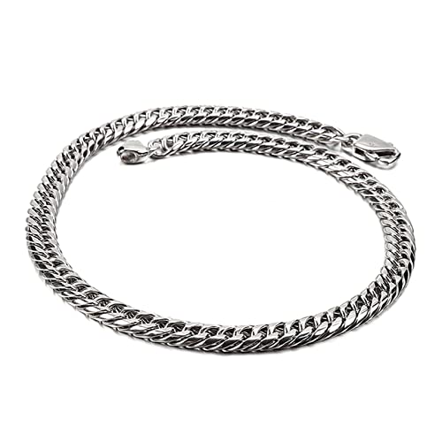 Collier acier inoxydable chaîne gourmette anti-allergie pour peau sensible