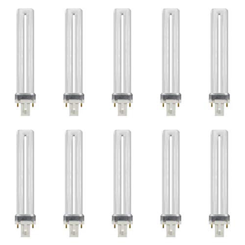 Crompton CLS9SCW Compact Fluorescent Lamp Single Turn S Type (PL) G23 2 Pin 4000K Cool White - 9 Watt (10 Pack)