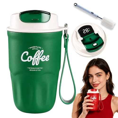Image of Coffee Vacuum Flask, Portable Coffee Cup with Lid & Handle, Stainless Steel Water Bottle for Home, Office, and Outdoor Use, Insulated Travel Drinkware, Travel Coffee Mugs (1PC-D)