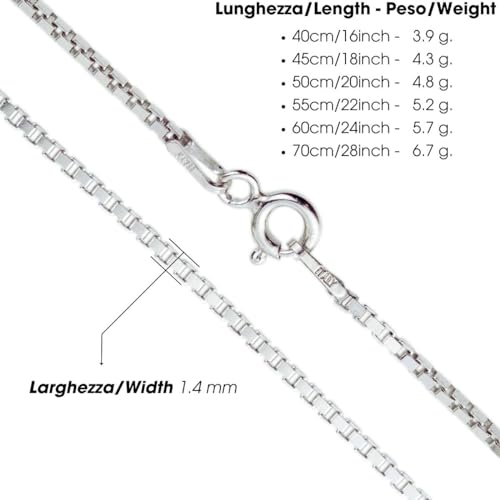 Collier maille vénitienne 1.4mm en argent idéal pour pendentif lourd