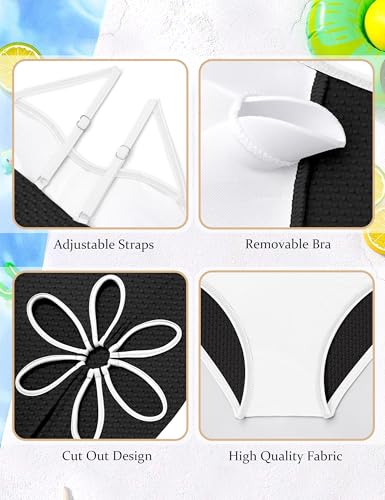 Image of Shallmu Girls Swimsuit Color Block Adjustable Straps One Piece Summer Bathing Suit for Girls 9-16 Years