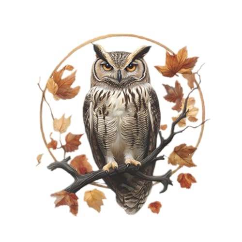 Vinilo decorativo búho de acuarela otoño, removible e impermeable