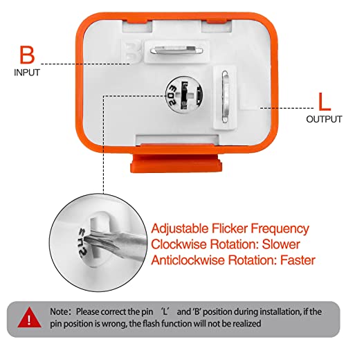 4 Pcs 12V 2 Pin Electronic, Speed Adjustable Fix For Motorcycle Led Turn Signal Indicator Flasher Relay(Orange) #TOP4