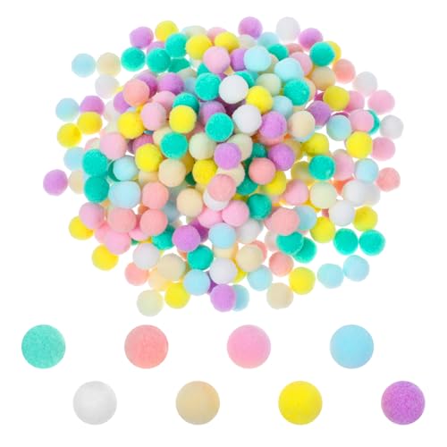 Pom Poms for Crafts 200 PCS 1.5cm/0.6in Colorful Cute Pompoms for Crafts Portable Small Pom Poms for Making Hobby Supplies DIY Creative Craft Material Handicraft Decorations