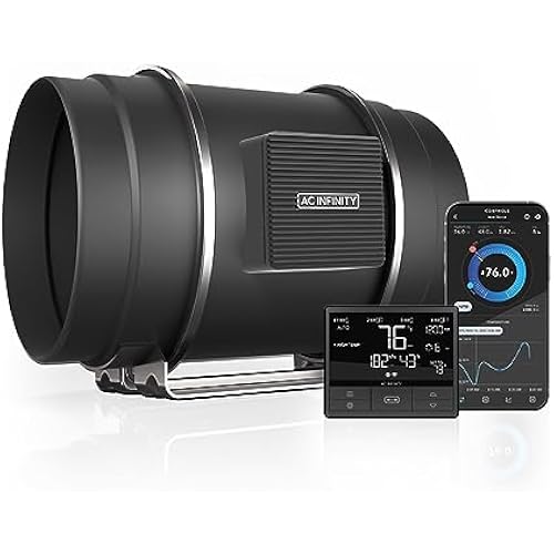 AC Infinity CLOUDLINE T8, Quiet 8” Inline Duct Fan w/Environment Controls