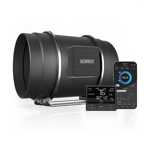 AC Infinity CLOUDLINE PRO T8, cichy wentylator kanałowy rzędowy 200 mm z kontrolerem VPD, zintegrowana aplikacja WiFi, wentylator wyciągowy do ogrzewania, chłodzenia, do uprawy namiotu, hydroponiczny