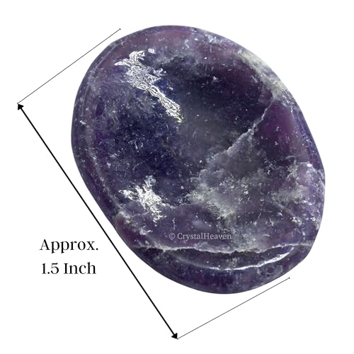 Image of Crystal Heaven Certified Lepidolite Thumb Worry Pebbles Stones For Anxiety Stress Relief Massage- Aaa Grade Original Healing Gemstone Agate Rubbing Stone For Yoga Meditation Spiritual Reiki Feng Shui