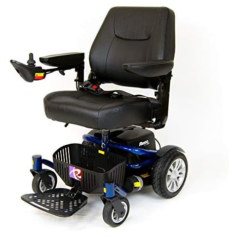 Roma Reno Elite Caption Seat Power Chair - New Frame Locking Mechanism - Crash Tested Mobility Power Chair with Electromagnetic Brakes (Blue) Cover