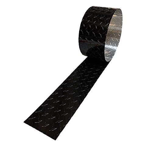 EAGLE 1-0.025 (Thin) 10 FT Embossed Aluminum Diamond Checker Plate Sheets/Rolls (Multiple Sizes and Colors) - (24in. X 10ft, Black) Cover