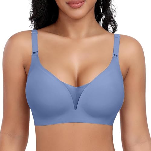 Generico Reggiseno Senza Ferretto Pizzo Donna Cuciture Comodo Reggiseno Scollo a V Bustino con Imbottitura Comfy Bralette Seamless Cinghie Regolabili Base Top Corsetto Corsetto Deals of The Day