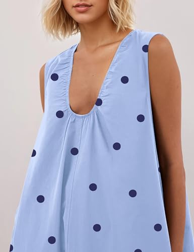 Image of Livtany Women's Scoop Neck Ruched Maxi Dress Flowy Swing Wide Straps Long Dress Casual Sleeveless Sundress with Side Pockets