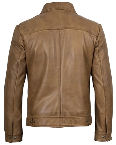 Image of Decrum Men Leather Jacket - Casual Stylish Real Lambskin Leather Jackets for Mens
