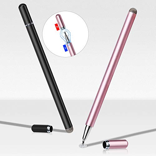 Liberrway Stylus Pen 2 Pack Disc Stylus Fiber Stylus, Rosegold & Black #TOP16