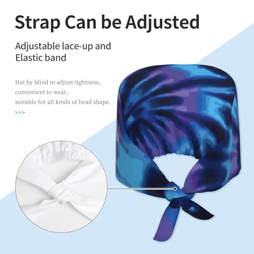 Image of Adjustable Working Cap Breathable Unisex Women Men Elastic Bandage Tie Back Hats Scrub Nursing Doctor Surgeon Cap