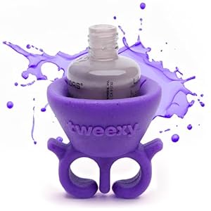 tweexy Wearable Nail Polish Holder Ring – Nail Polish Bottle Holder for Easy Application | Perfect for Fingernail Painting, Manicure & Pedicure | Nail Polish Accessories (Purple Crush)