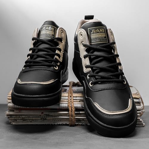 Image of Men's High Top Skateboarding Sneakers Shoes | Men's Fashion High Top Skate Sneakers,Stylish Skateboarding shoes,Road Running flat Walking Shoes