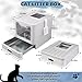 Tehoao Enclosed Cat Litter Box with Lid Top Exit Covered Metal Stainless Steel Litter Box Leak Proof & Odorless Easy to Clean Including Cat Litter Scoop and Litter Mat
