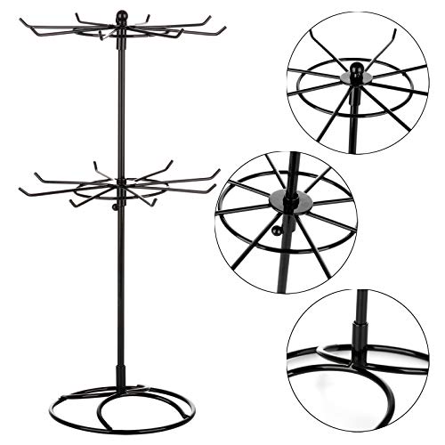 Boicxm WT063011-10034-0943405581 2 Tier Jewelry Display Holder,Retail Spinner Display Stand,Rotating Bracelet Storage Rack,Dressing Table,Black thumb #3
