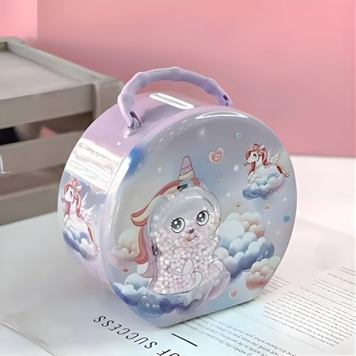 Image of Crackles Unicorn Password Piggy Bank for Kids | Metal Money Bank with Manual Dial Code (00 Default) | Cute Coin Box, Gullak, Kitty Bank, Return Gift for Girls & Boys, Unicorn Safe Box- Random Color