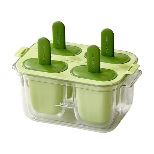 Moule À Glace À 4 Cavités, Antiadhésif À Dégagement Facile, Blanc | Vert | Rose, Moule À Glace, Outil De Dessert Pour Congélateur De Cuisine...