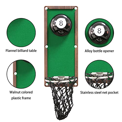 Coii youtex Magnetische biljartbierflesopeners wandmontage met kapverzamelaar, koelkastmagneet bar accessoires voor thuis pub koel zwembad geschenken voor mannen zwembad en bierliefhebbers - Image 5