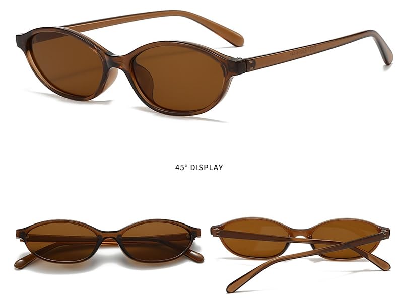 Retro Oval Small Sunglasses for Women 90s Trendy Narrow UV Protection Y2k Trendy Sunnies Shades Sun Glasses2