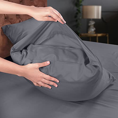 Image of Utopia Bedding Bed Sheet Set, 4 Piece, Small Double, Grey | Fitted Sheet, Flat Sheet with 2 Pillowcases 50x75 - OekoTex Certified, Polyester Microfiber Fabric - Wrinkle & Fade Resistant