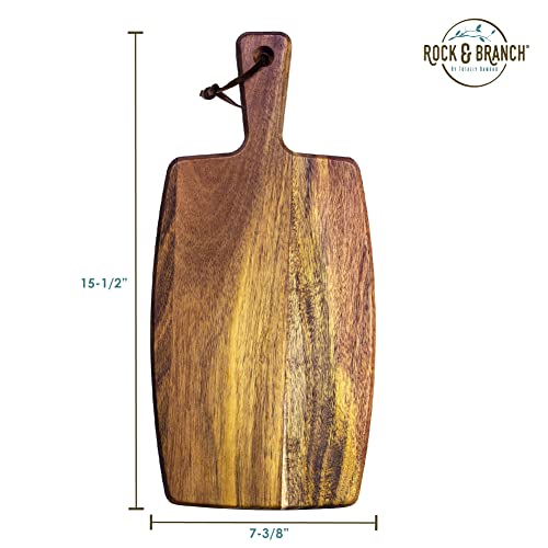 Tabla rectangular de madera Acacia con mango miniatura 6