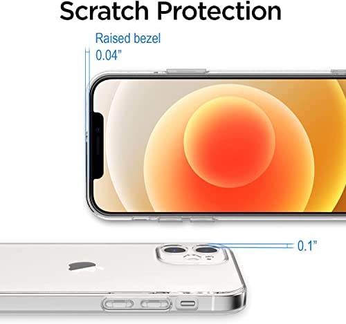 Image of NISHTECH for iPhone 12 Mini 5G Premium Transparent Hybrid Soft Slim Dust Proof Back Case Cover Silicone with Camera Protection