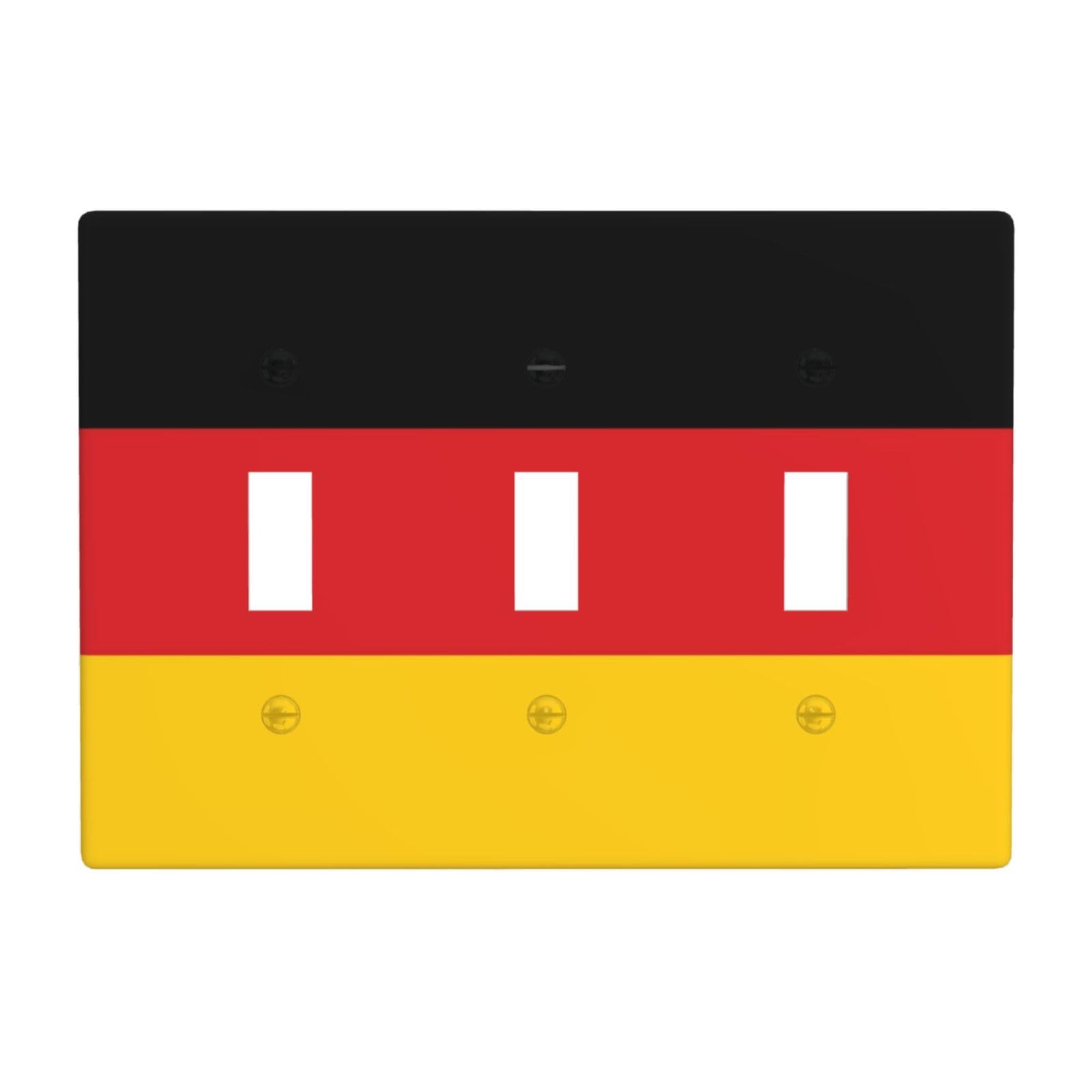 Flag of Germany 3 Gang Switch Plate Cover-Unbreakable Polycarbonate Wall Plate, Heat Resistant Toggle Switch Decor for Home
