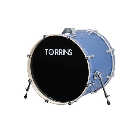 Image of TempoX Professional 5-Piece Acoustic Drum Set with 2 Cymbals & Hi-Hat (Blue) | Heavy-Duty Double Braced Stands | Complete Full Drum Set Kit for Practice & Performance