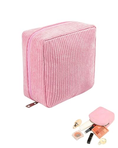 JUKOTA 1 pieza Neceser Compresas Bolso de Almacenamiento para Compresas Algodon Tampones Bolsa Menstrual con Cremallera de Servilletas Sanitarias Bolsas Portátil para Mujers Regalo(Rosa)