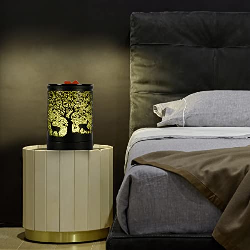 Deer Forest Scented Wax Melts Warmer with 7 Colors Changing Led Light Oil Burner Tart Candle Melter for Home Decor