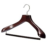 【ナカタハンガー】日本製 レギュラー 木製メンズ スーツハンガー フェルトバー付 マーズブラウン AUT-05(w:430)