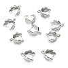 10 Leaf Pinch Bails - Small Silver Pendant Holders - Nature Inspired Craft Supplies - DIY Jewelry Making #1