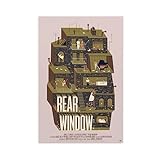 Alfred Hitchcock POSTER Movie Rear Window Art Cover Poster Alfred Hitchcock Canvas Paintings Posters Wall Art for Living Room Bedroom Home Decor Unframe 08x12inch(20x30cm)