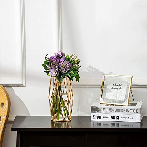 Hewory Metal Geometric Candle Holders Vases Gold thumb #3