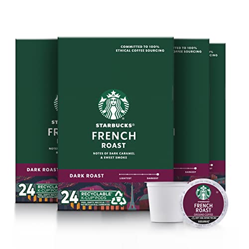 Starbucks Dark Roast K-Cup Coffee Pods — French Roast for Keurig Brewers — (24 Count (Pack of 4))
