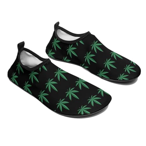 Weed Leaf Pot Cannabis Water Shoes Quick Dry Yoga Socks Women Mens Slip On Barefoot Shoes