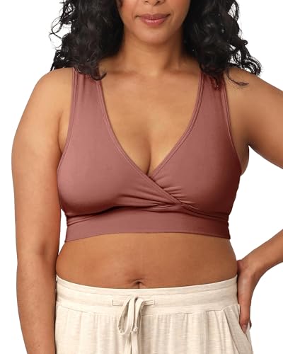Image of Kindred Bravely French Terry Nursing Bra for Breastfeeding and Sleep, Racerback Crossover, Soft and Stretchy Maternity Bra