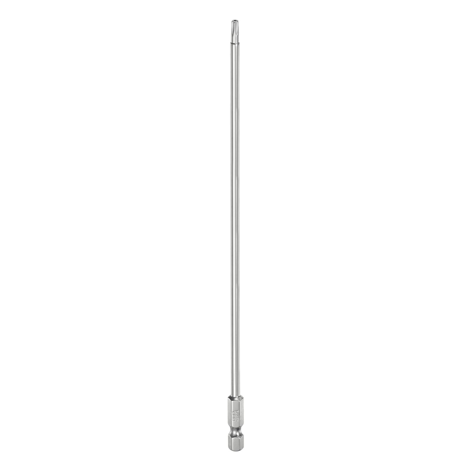 HARFINGTON 1pcs T15 Security Torx Bit 1/4" Hex Shank 8" Long S2 Steel Magnetic Tamper Resistant Star Bits Screwdriver Torx Head with Hole for Driver Drill Bits Remove Fastening Screws