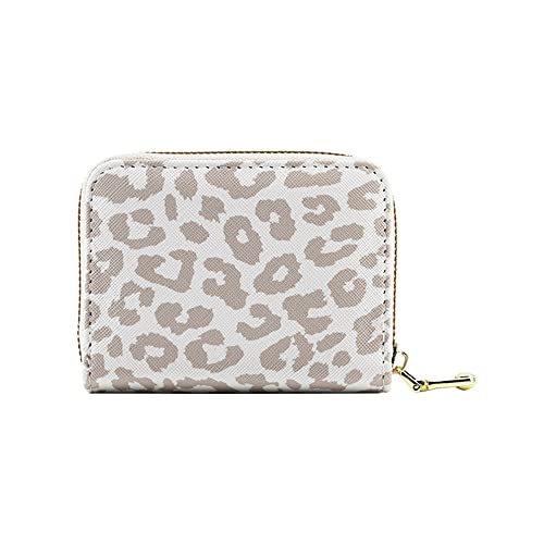Leopard Print Wallet Cheetah Print Slim Coin Purse Small Leopard Pocket Wallet Zipper Credit Card Holder Leopard Purse (2)