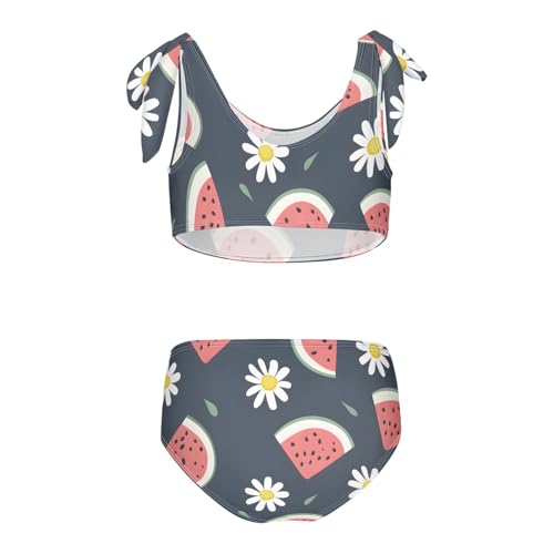 Girls' Bikini Set, Little Watermelon Little Daisy Kids Swimsuit 2 Pcs Beach Bathing Suit2