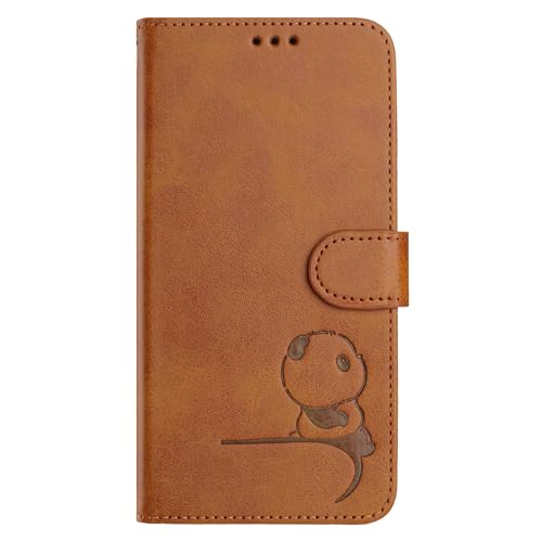 「Olier」AQUOS sense SH-01K 用 ケース 手帳型 SH-01K/SHV40 カバー Sense Basic 702SH/AQUOS sense UQ mobile 用 カバー 可愛い押しパンダ柄 レザーケース カード収納 スタンド機能